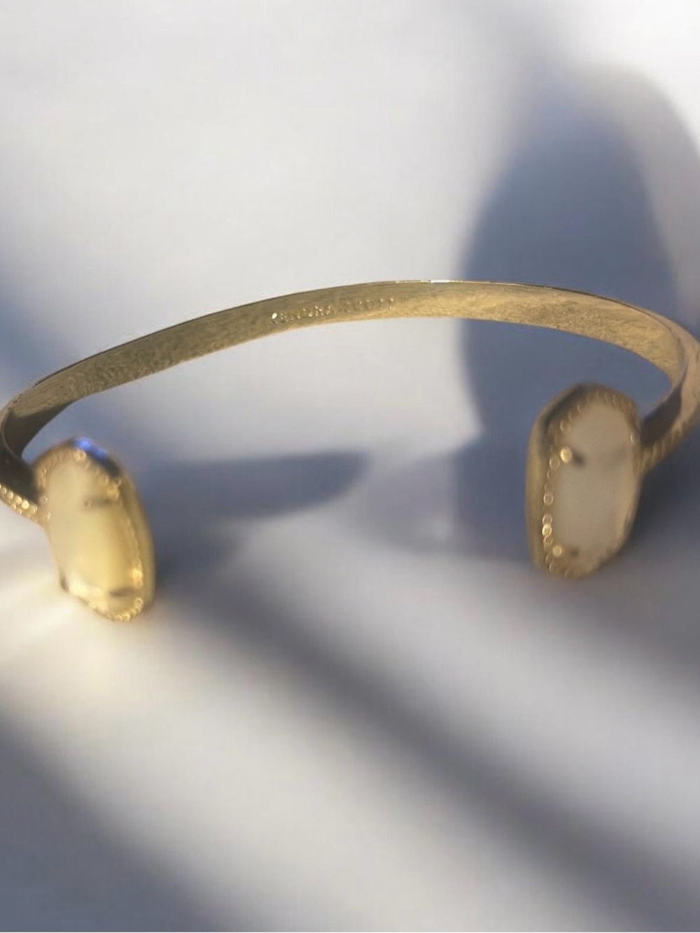 Kendra Scott Open Cuff Bracelet with white pearlescent Stone Accents